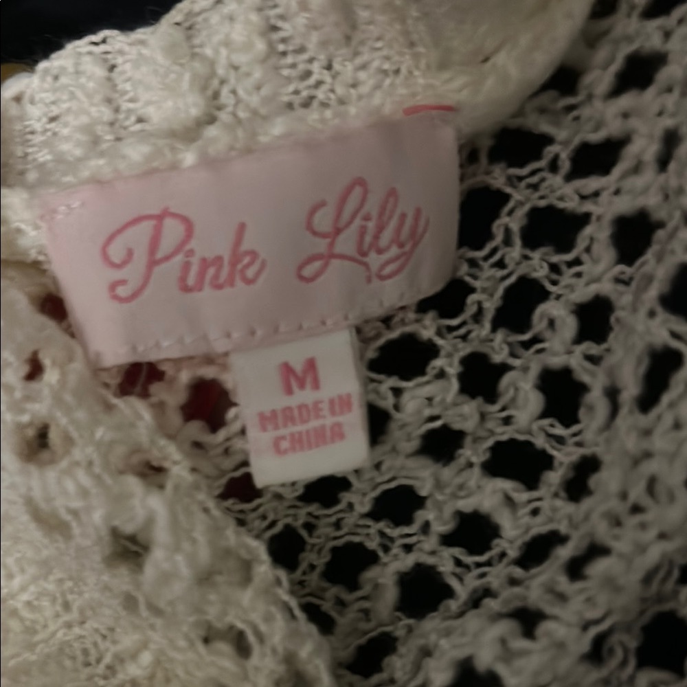 Pink Lily Cream Lace Top